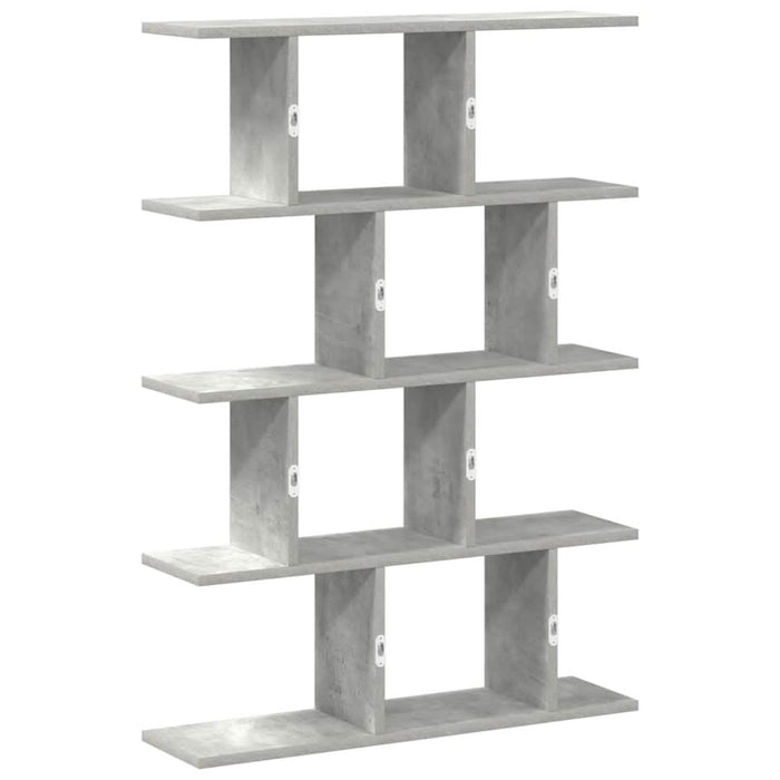 Raft cubic perete cu 12 compartimente gri beton lemn prelucrat - WALTI WALTI