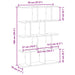 Raft cubic perete 12compartimente stejar fumuriu lemn prelucrat - WALTI WALTI