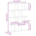 Raft cubic perete cu 12 compartimente sonoma gri lemn prelucrat - WALTI WALTI