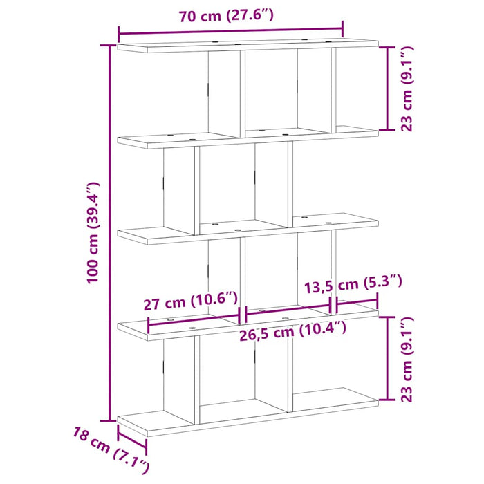 Raft cubic de perete cu 12 compartimente stejar artizanal lemn - WALTI WALTI