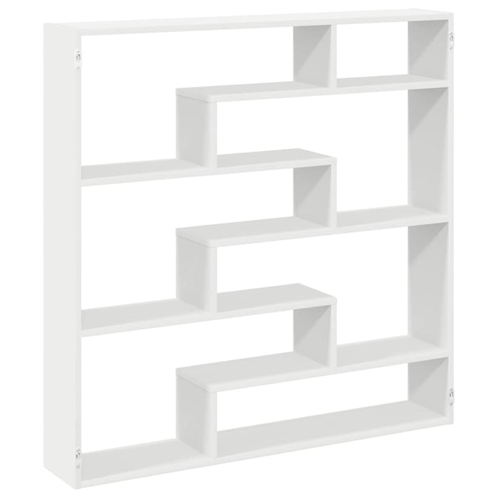 Raft cubic de perete cu 7 compartimente alb lemn prelucrat - WALTI WALTI