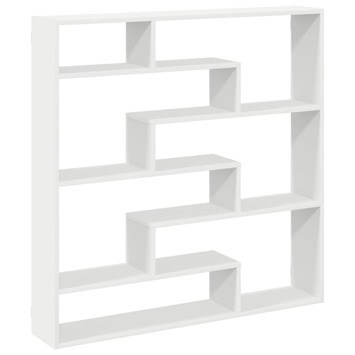 Raft cubic de perete cu 7 compartimente alb lemn prelucrat - WALTI WALTI