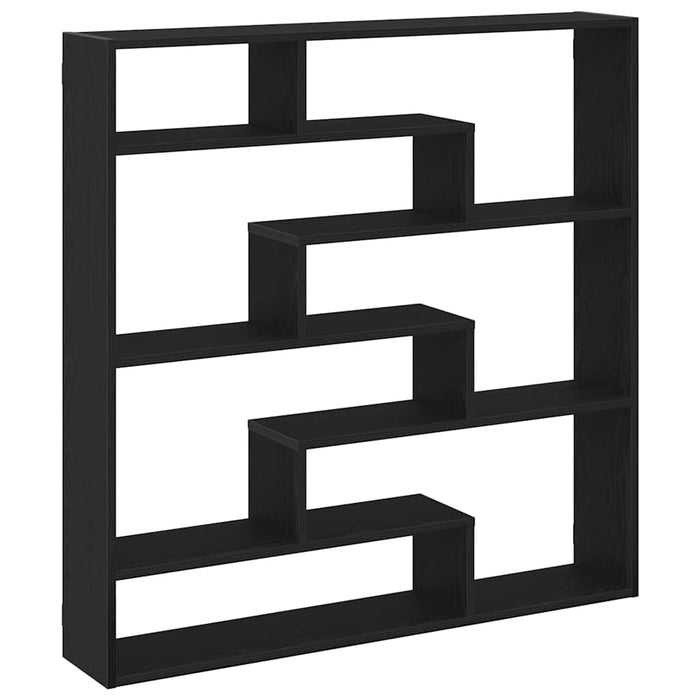 Raft cubic de perete cu 7 compartimente negru lemn prelucrat - WALTI WALTI