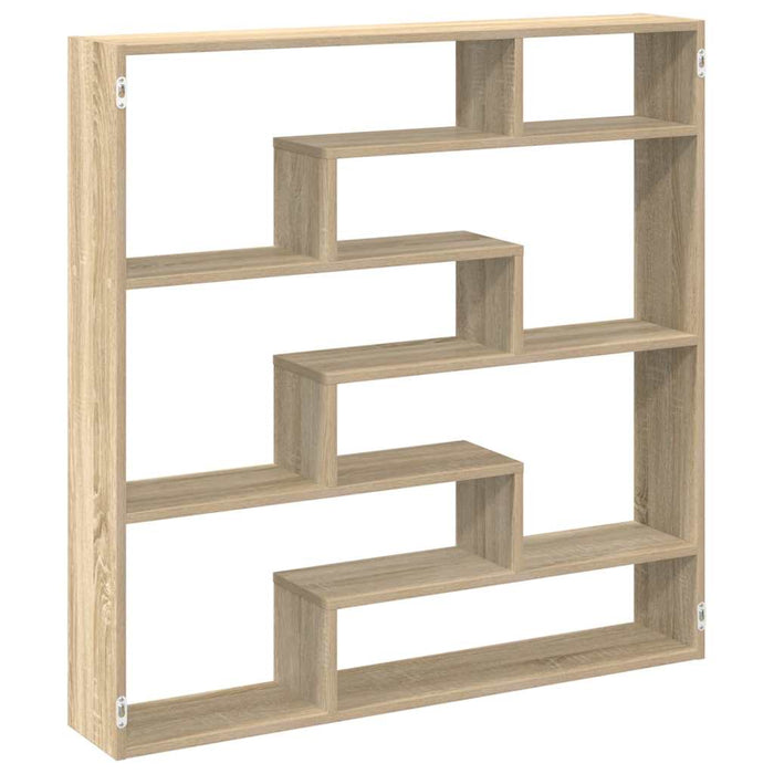 Raft cubic perete 7 compartimente stejar sonoma lemn prelucrat - WALTI WALTI