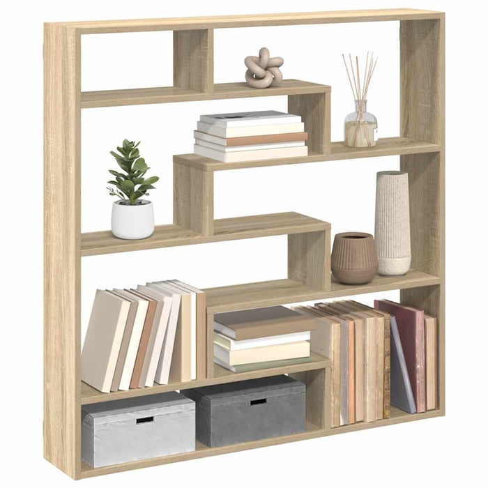 Raft cubic perete 7 compartimente stejar sonoma lemn prelucrat - WALTI WALTI