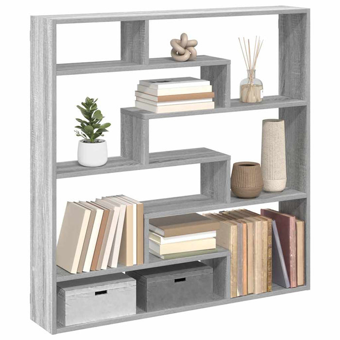 Raft cubic perete cu 7 compartimente sonoma gri lemn prelucrat - WALTI WALTI