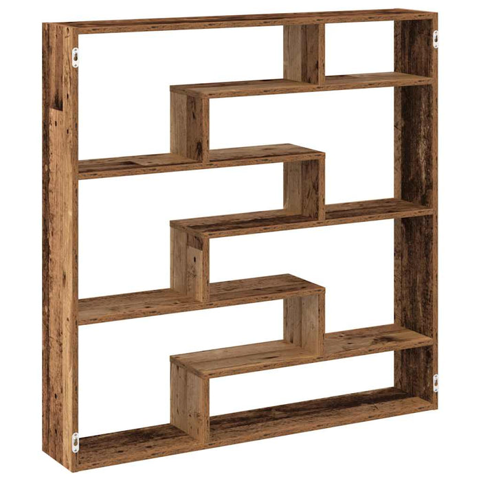 Raft cubic perete cu 7 compartimente lemn vechi lemn prelucrat - WALTI WALTI