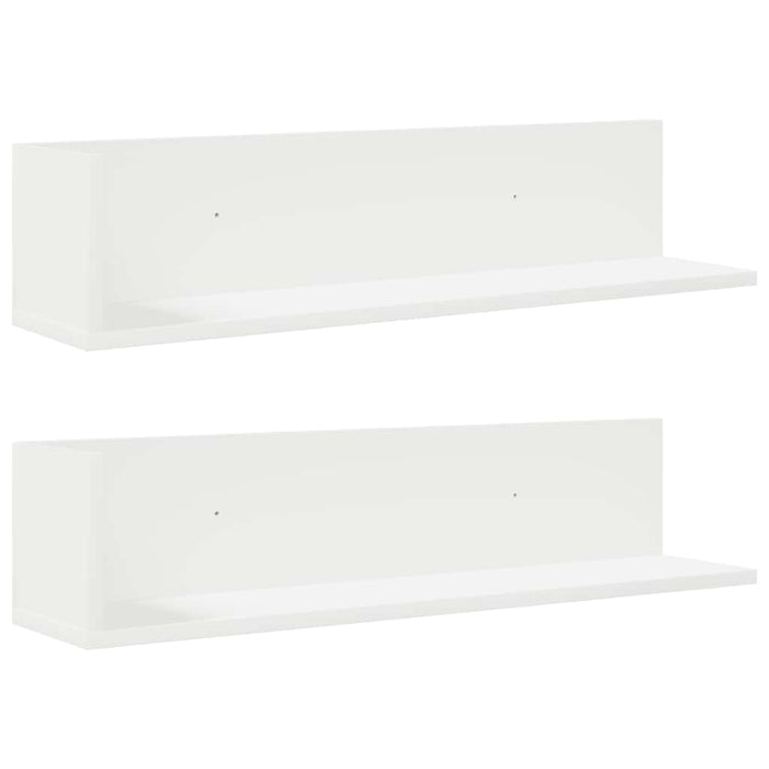 Rafturi de perete, 2 buc., alb, 75x16,5x16,5 cm, lemn prelucrat - WALTI WALTI