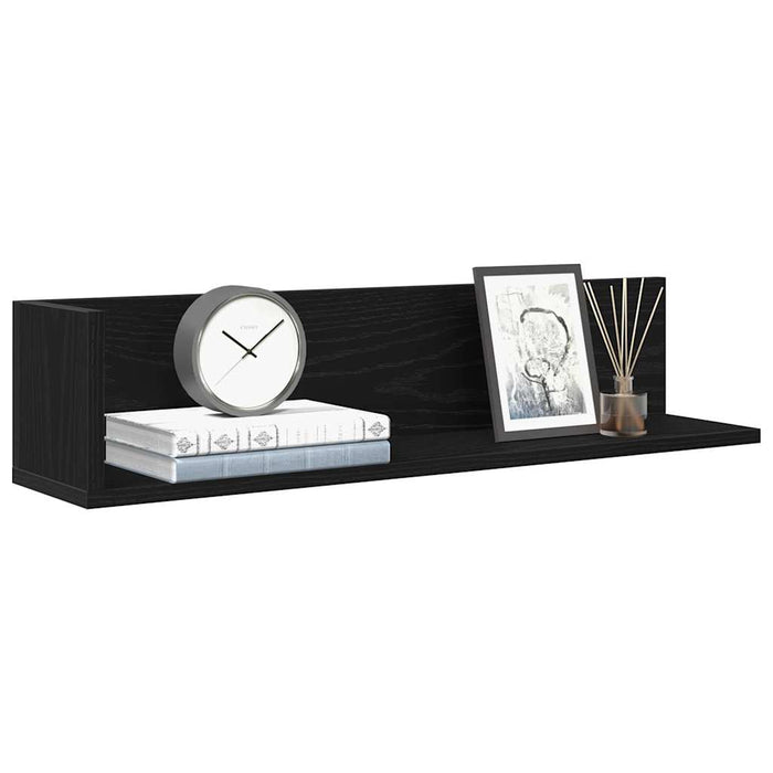 Rafturi de perete 2 buc. negru, 75x16,5x16,5 cm, lemn prelucrat - WALTI WALTI