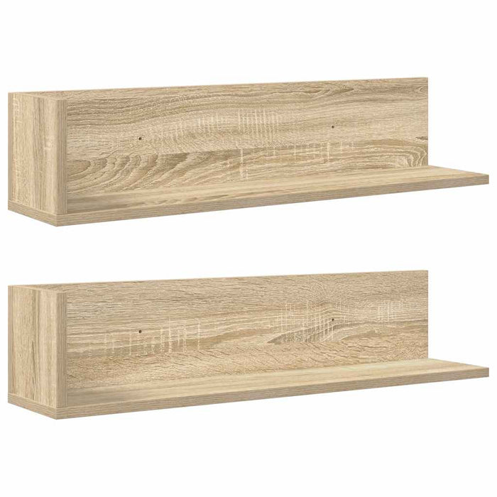 Rafturi de perete, 2 buc., stejar sonoma, 75x16,5x16,5 cm, lemn - WALTI WALTI