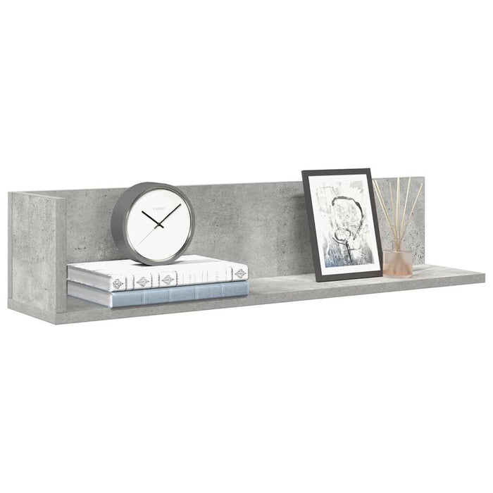Rafturi perete 2 buc. gri beton 75x16,5x16,5 cm lemn prelucrat - WALTI WALTI