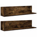 Rafturi de perete 2 buc., stejar fumuriu, 75x16,5x16,5 cm, lemn - WALTI WALTI