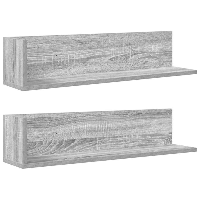 Rafturi de perete, 2 buc., gri sonoma, 75x16,5x16,5 cm, lemn - WALTI WALTI