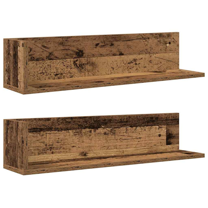 Rafturi perete 2 buc. lemn vechi 75x16,5x16,5 cm lemn prelucrat - WALTI WALTI