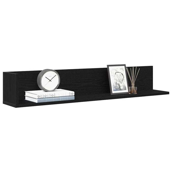 Rafturi perete 2 buc. negru, 100x16,5x16,5 cm, lemn prelucrat - WALTI WALTI