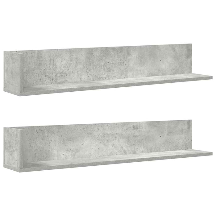 Rafturi perete 2 buc. gri beton 100x16,5x16,5 cm lemn prelucrat - WALTI WALTI