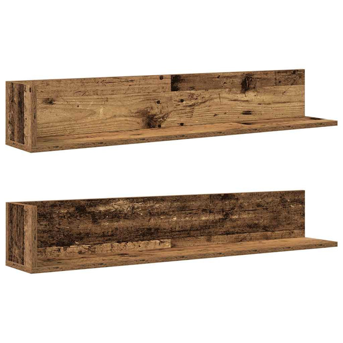 Rafturi perete 2 buc. lemn vechi 100x16,5x16,5cm lemn prelucrat - WALTI WALTI