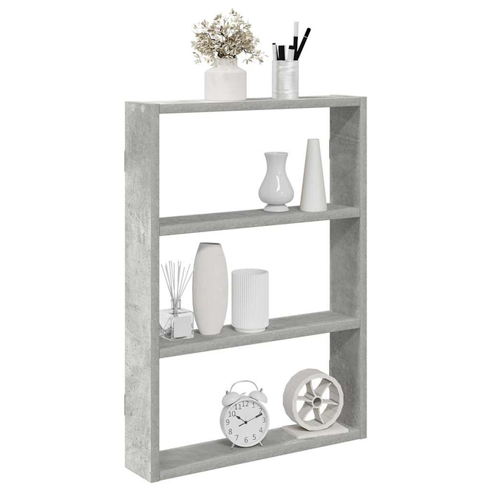 Raft de perete, gri beton, 43x9x60 cm, lemn prelucrat - WALTI WALTI