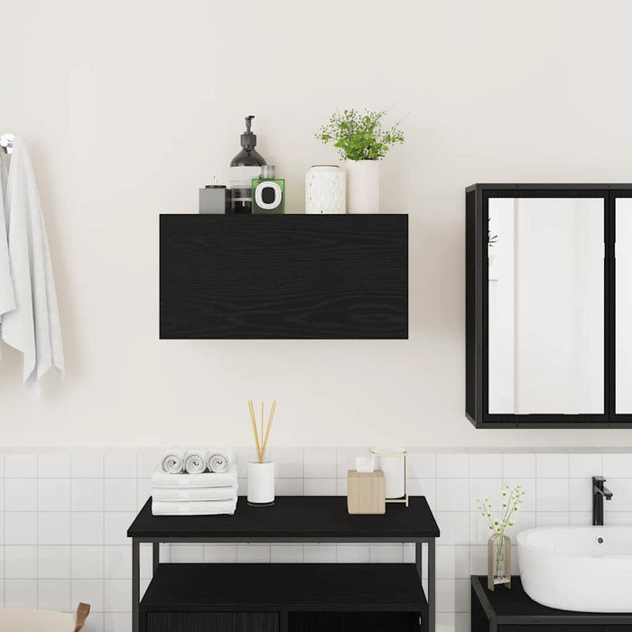 Dulap de perete de baie, negru, 60x25x30 cm, lemn prelucrat - WALTI WALTI