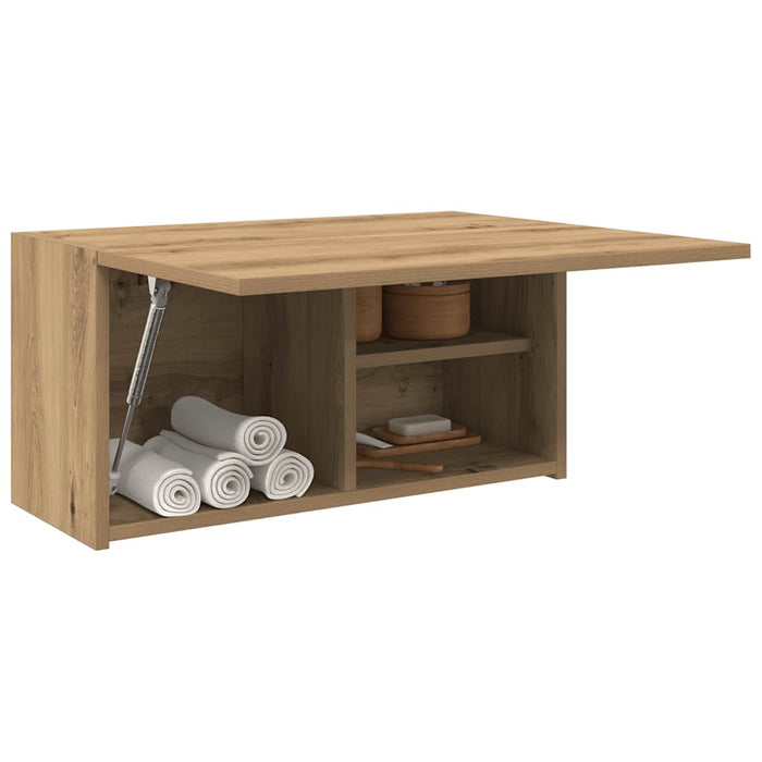 Dulap perete baie stejar artizanal, 60x25x30 cm, lemn prelucrat - WALTI WALTI