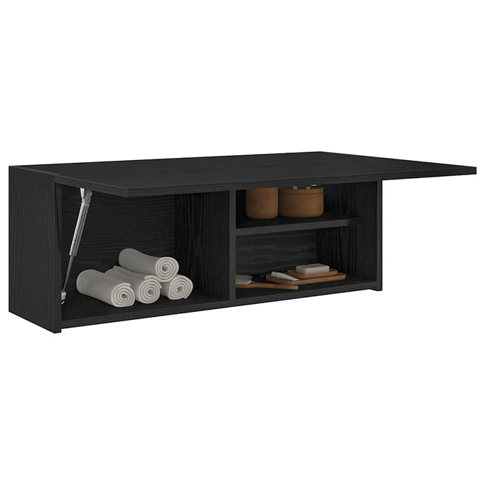 Dulap de perete de baie, negru, 80x25x30 cm, lemn prelucrat - WALTI WALTI