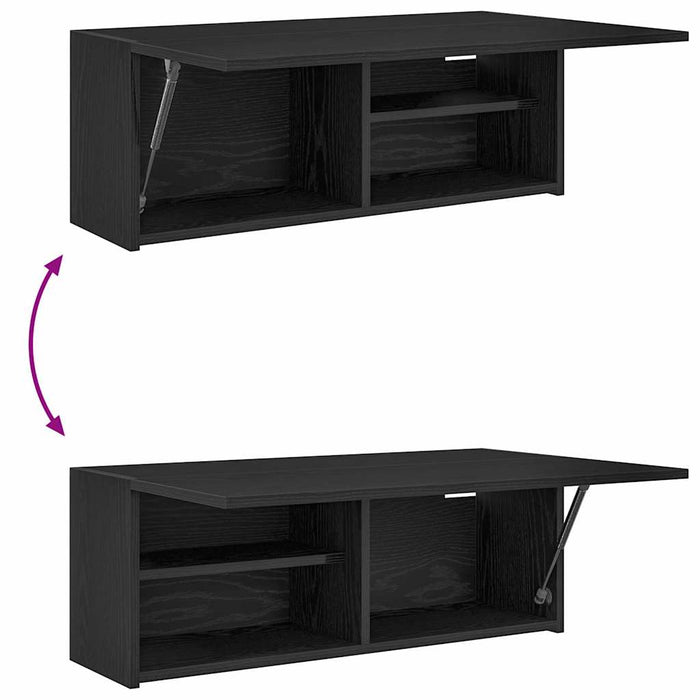 Dulap de perete de baie, negru, 80x25x30 cm, lemn prelucrat - WALTI WALTI