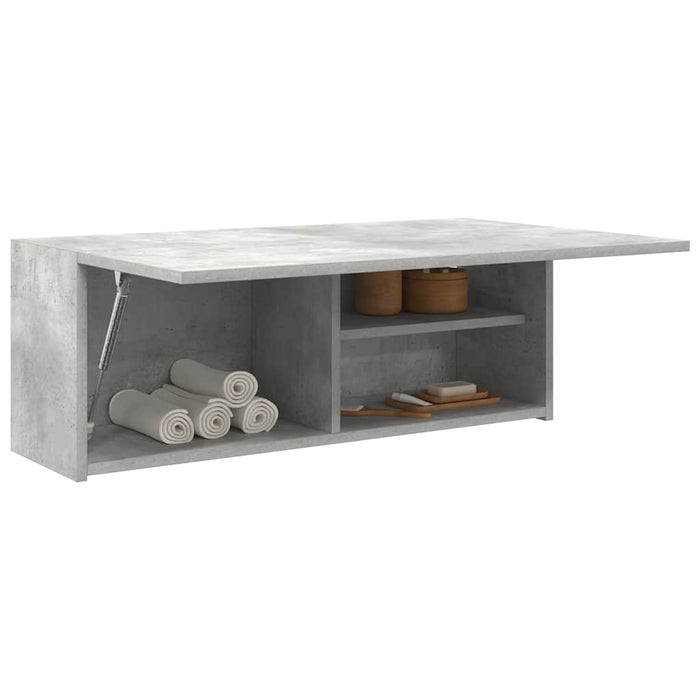 Dulap perete baie, gri beton, 80x25x30 cm, lemn prelucrat - WALTI WALTI