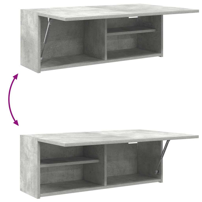 Dulap perete baie, gri beton, 80x25x30 cm, lemn prelucrat - WALTI WALTI