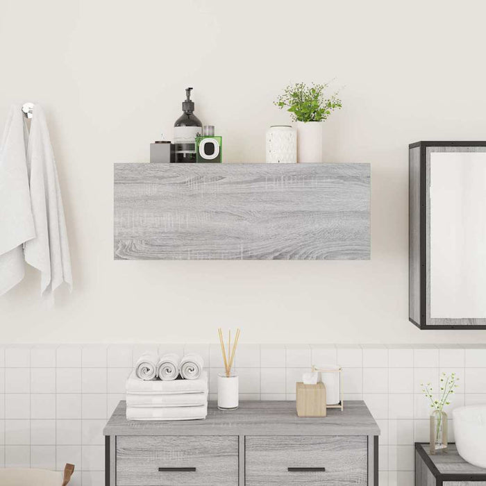 Dulap perete baie, gri sonoma, 80x25x30cm, lemn prelucrat - WALTI WALTI