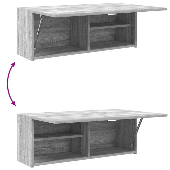 Dulap perete baie, gri sonoma, 80x25x30cm, lemn prelucrat - WALTI WALTI