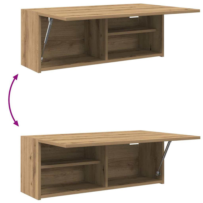 Dulap perete baie stejar artizanal, 80x25x30 cm, lemn prelucrat - WALTI WALTI