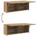 Dulap perete baie stejar artizanal, 80x25x30 cm, lemn prelucrat - WALTI WALTI