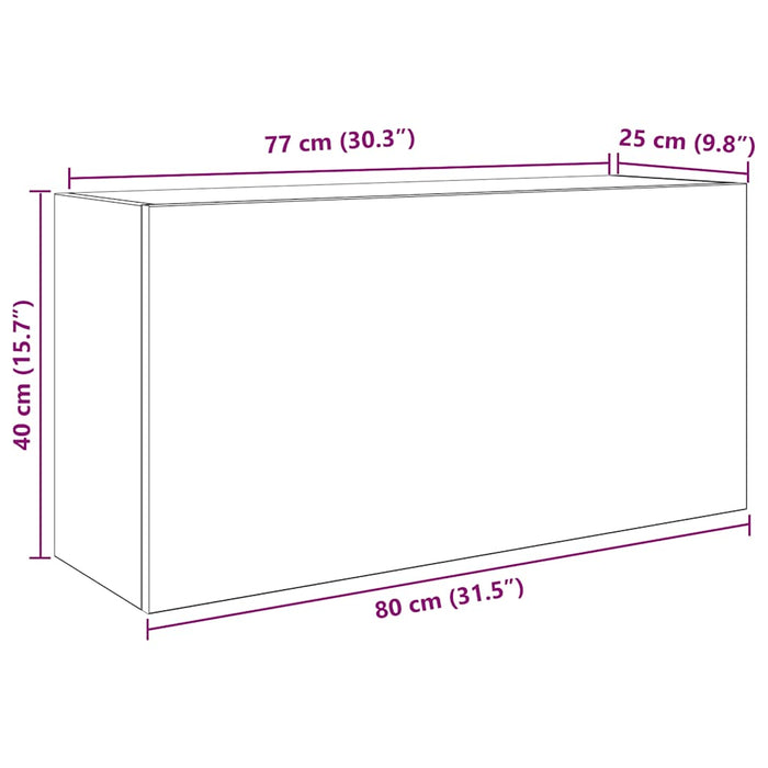 Dulap de perete de baie, alb, 80x25x40 cm, lemn prelucrat - WALTI WALTI