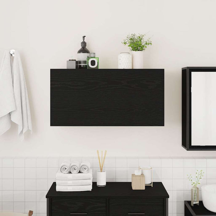 Dulap de perete de baie, negru, 80x25x40 cm, lemn prelucrat - WALTI WALTI