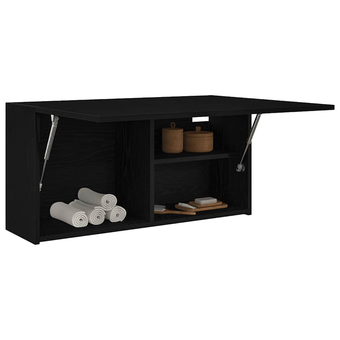 Dulap de perete de baie, negru, 80x25x40 cm, lemn prelucrat - WALTI WALTI