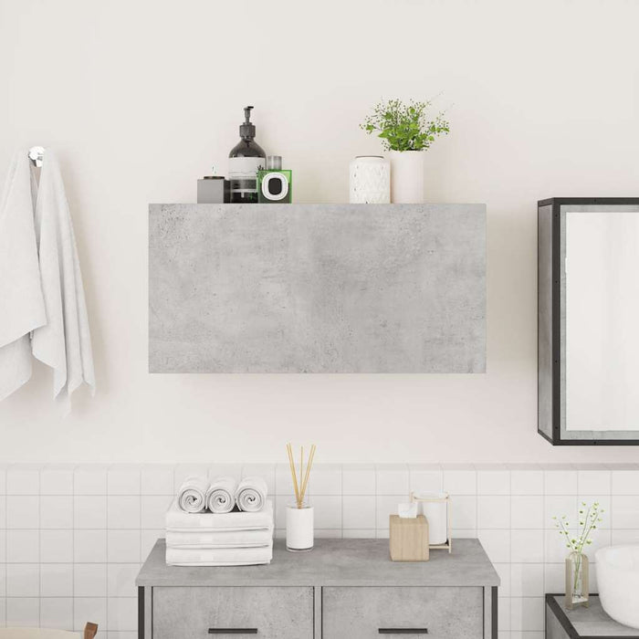 Dulap perete baie, gri beton, 80x25x40 cm, lemn prelucrat - WALTI WALTI