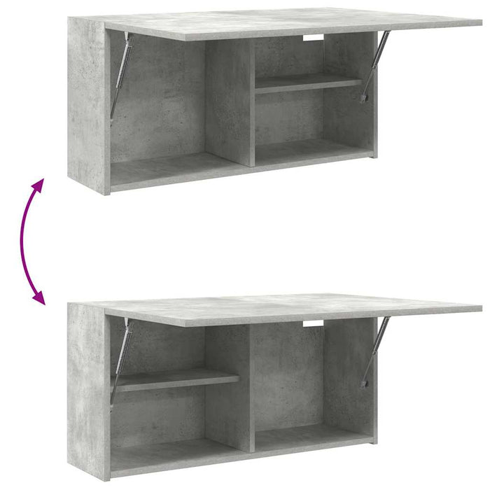 Dulap perete baie, gri beton, 80x25x40 cm, lemn prelucrat - WALTI WALTI
