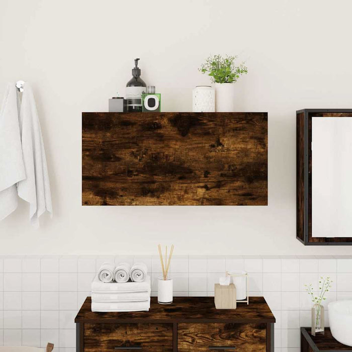 Dulap perete baie, stejar fumuriu, 80x25x40 cm, lemn prelucrat - WALTI WALTI