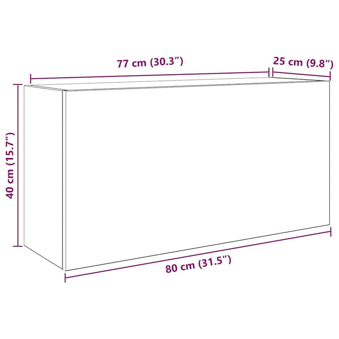 Dulap perete baie, stejar fumuriu, 80x25x40 cm, lemn prelucrat - WALTI WALTI