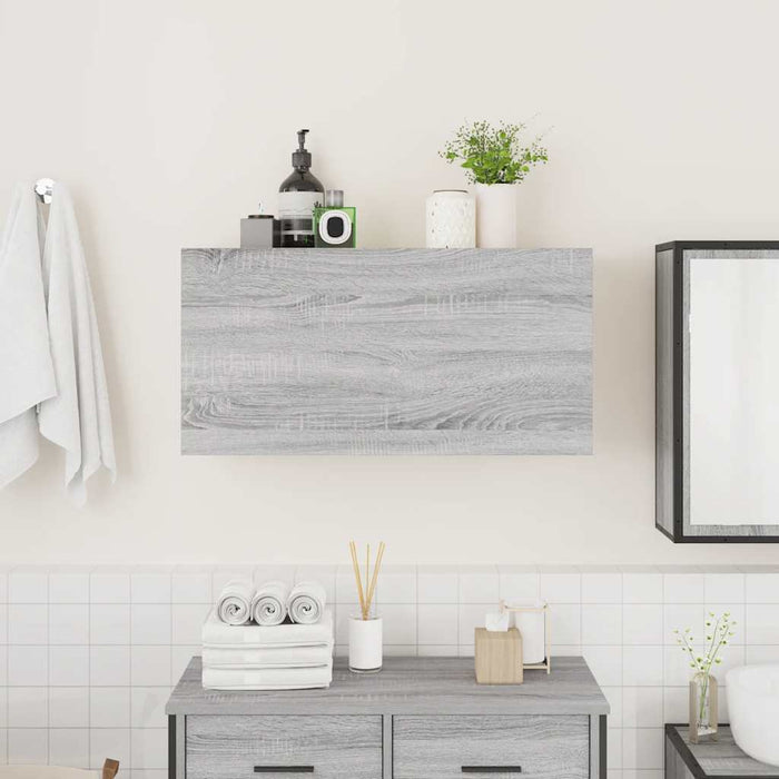 Dulap perete baie, gri sonoma, 80x25x40cm, lemn prelucrat - WALTI WALTI