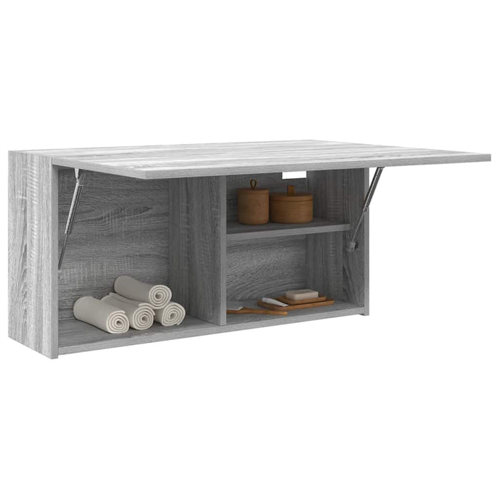 Dulap perete baie, gri sonoma, 80x25x40cm, lemn prelucrat - WALTI WALTI
