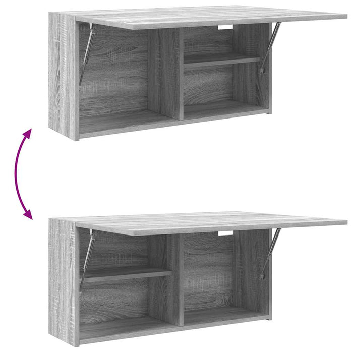 Dulap perete baie, gri sonoma, 80x25x40cm, lemn prelucrat - WALTI WALTI