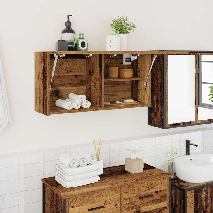 Dulap perete de baie, lemn vechi, 80x25x40 cm, lemn prelucrat - WALTI WALTI