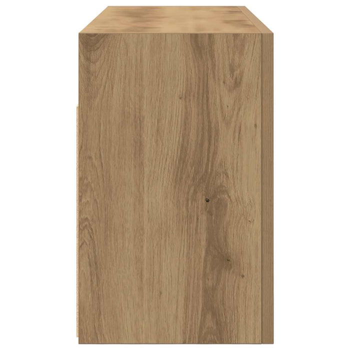 Dulap perete baie stejar artizanal, 80x25x40 cm, lemn prelucrat - WALTI WALTI