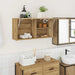 Dulap perete baie stejar artizanal, 80x25x40 cm, lemn prelucrat - WALTI WALTI
