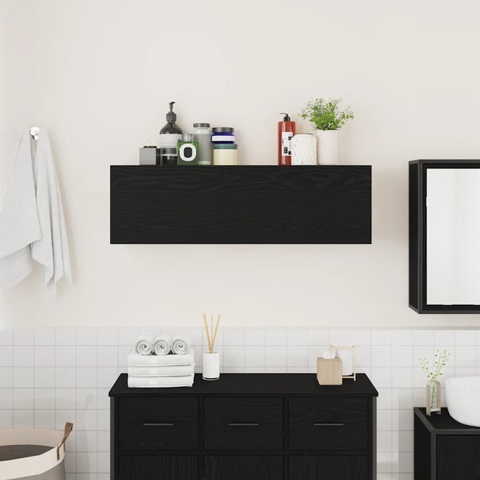 Dulap de perete de baie, negru, 100x25x30 cm, lemn prelucrat - WALTI WALTI