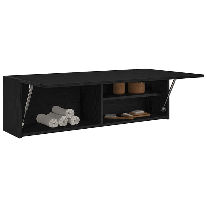 Dulap de perete de baie, negru, 100x25x30 cm, lemn prelucrat - WALTI WALTI