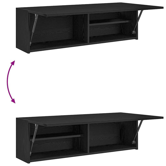 Dulap de perete de baie, negru, 100x25x30 cm, lemn prelucrat - WALTI WALTI