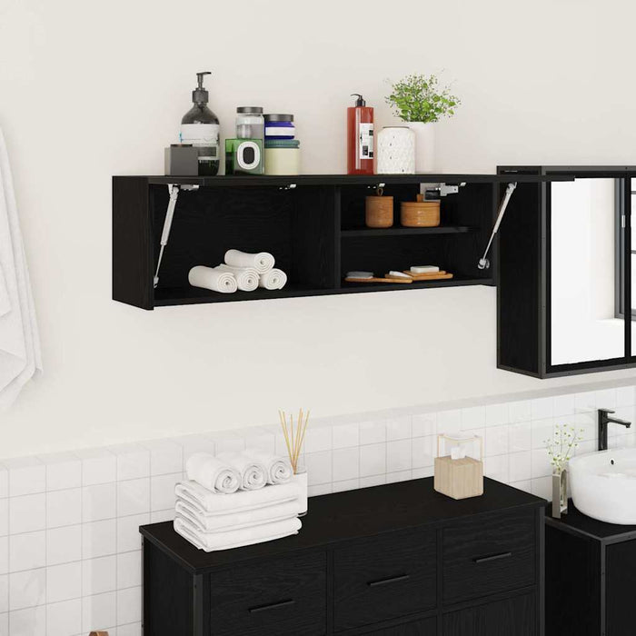 Dulap de perete de baie, negru, 100x25x30 cm, lemn prelucrat - WALTI WALTI