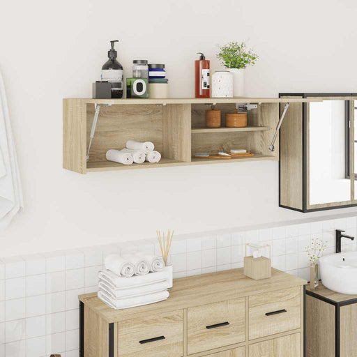 Dulap perete baie, stejar sonoma, 100x25x30 cm, lemn prelucrat - WALTI WALTI